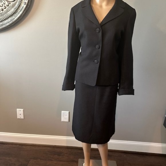LE SUIT BLACK ELEGANT 2PC SKIRT SUIT - Picture 1 of 5